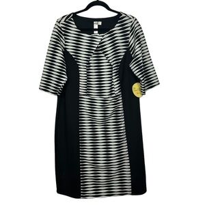 Emma & Michele Black White Geometric Colorblock Dress NWT Size 14W